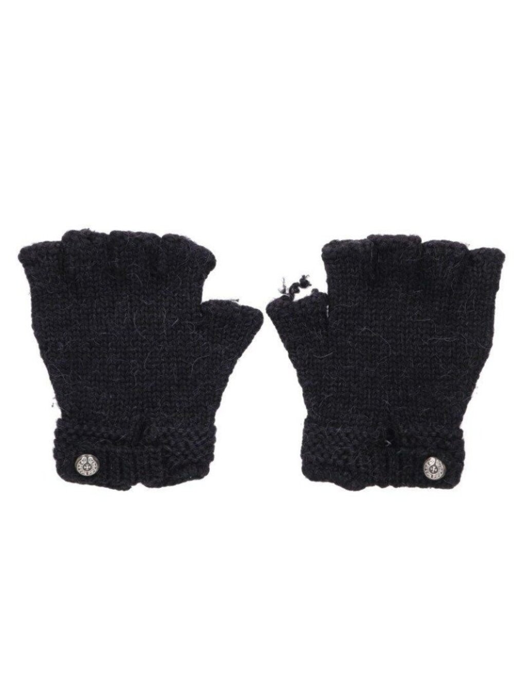 Chrome Hearts Horseshoe Button Fingerless Knit Gloves